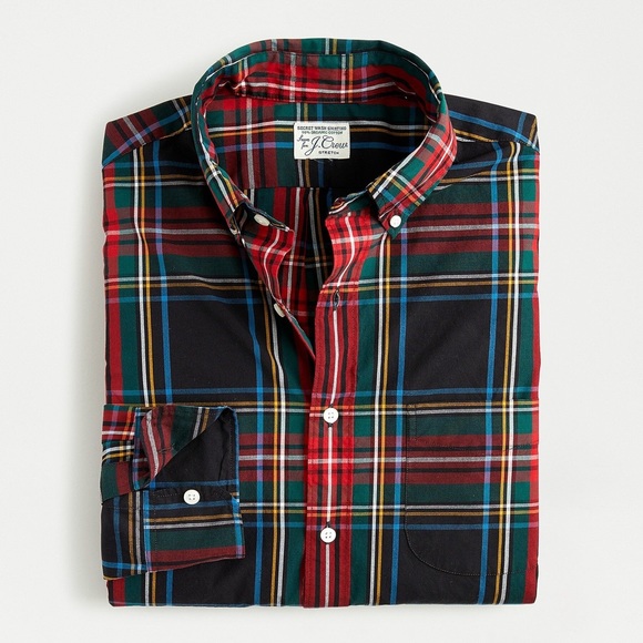 Slim Stretch Wash Poplin Shirt In Stewart Tartan - Picture 4 of 6